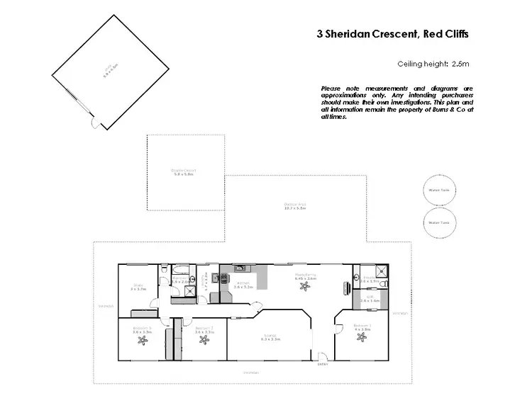 Floorplan of Homely house listing, 3 Sheridan Crescent, Red Cliffs VIC 3496