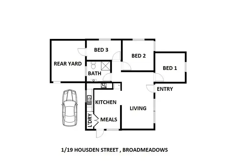 Floorplan of Homely house listing, 1/19 Housden Street, Broadmeadows VIC 3047