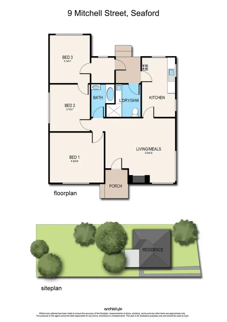 Floorplan of Homely house listing, 9 Mitchell Street, Seaford VIC 3198