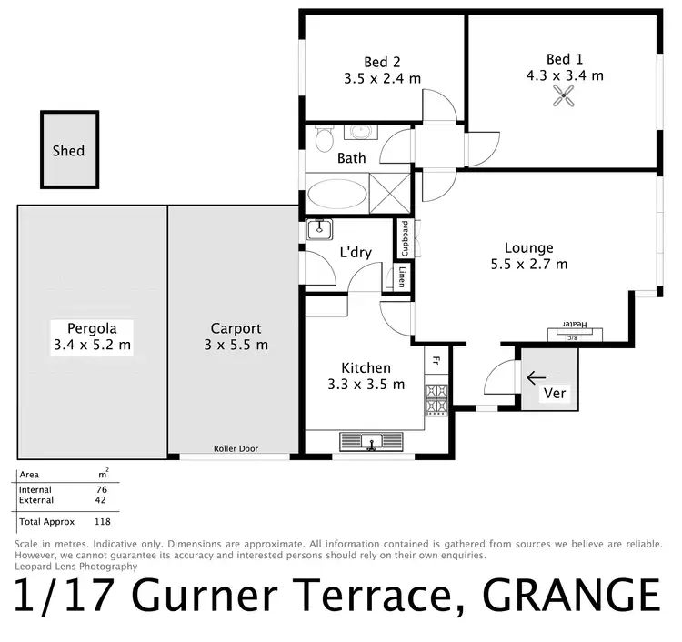 Floorplan of Homely house listing, 1/17 Gurner Terrace, Grange SA 5022