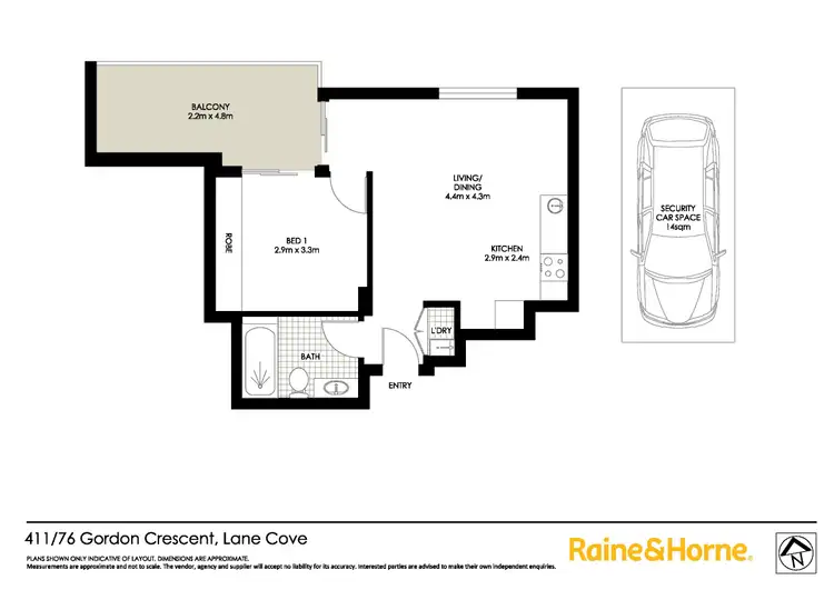 Floorplan of Homely apartment listing, 411/76-82 Gordon Crescent, Lane Cove NSW 2066