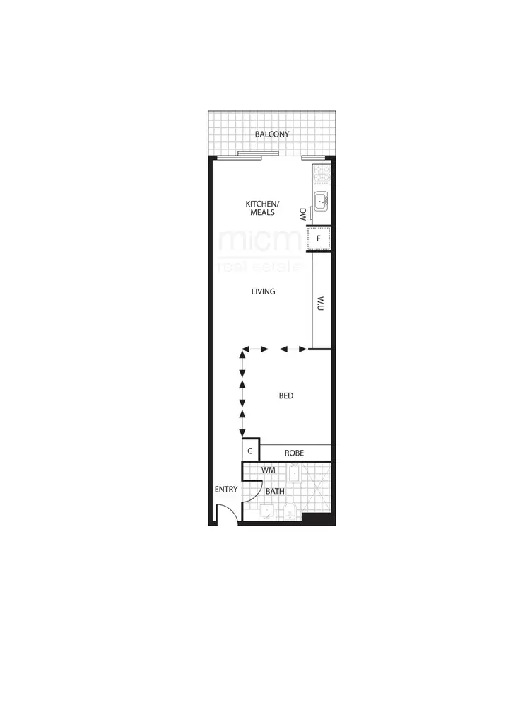 Floorplan of Homely apartment listing, 1122/555 Flinders Street, Melbourne VIC 3000