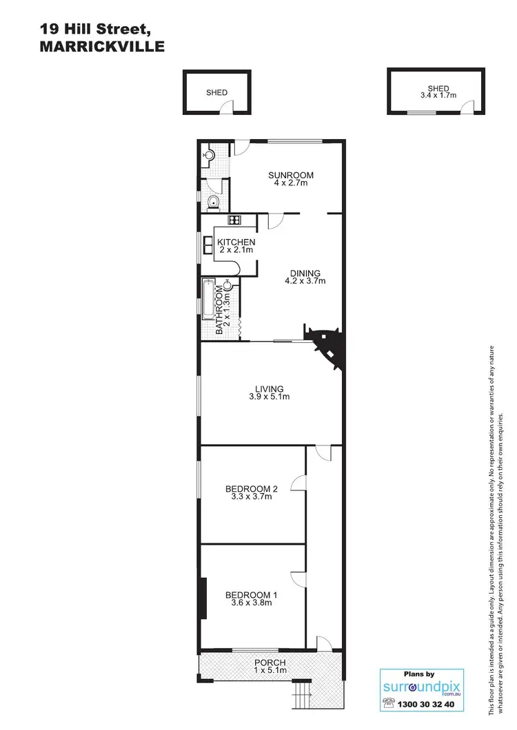 Floorplan of Homely house listing, 19 Hill Street, Marrickville NSW 2204