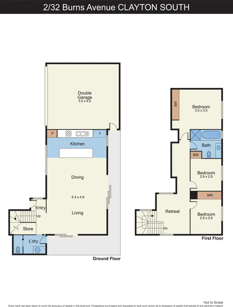 Floorplan of Homely townhouse listing, 2/32 Burns Avenue, Clayton South VIC 3169