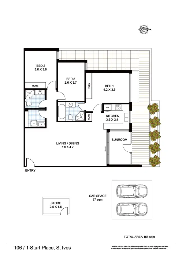 Floorplan of Homely apartment listing, 106/3 Sturt Pl, St Ives NSW 2075