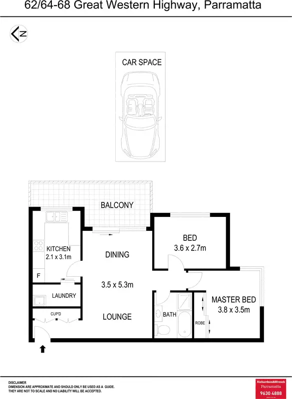 Floorplan of Homely unit listing, 62/64-66 Great Western Highway, Parramatta NSW 2150