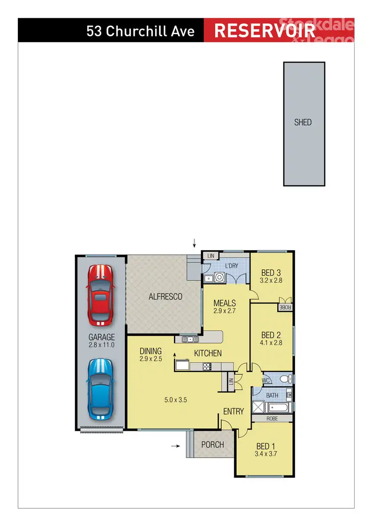 Floorplan of Homely house listing, 53 Churchill Avenue, Reservoir VIC 3073