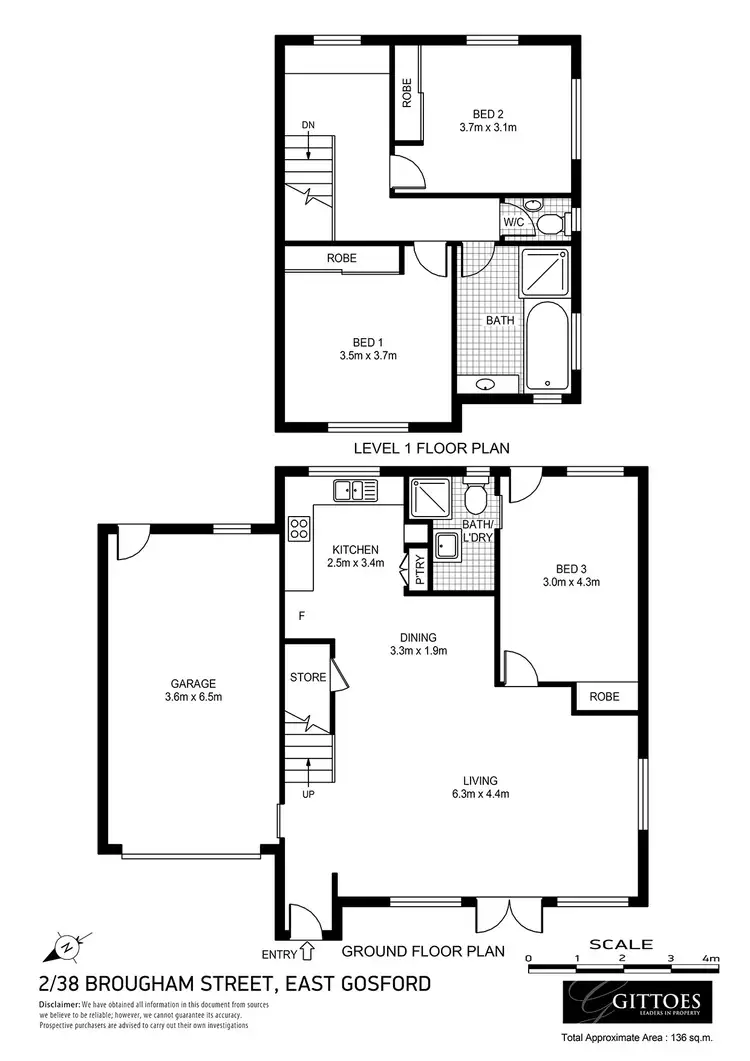 Floorplan of Homely townhouse listing, 2/38 Brougham Street, East Gosford NSW 2250