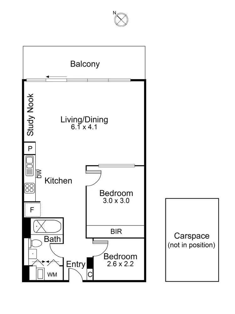 Floorplan of Homely apartment listing, 523/66 Mt Alexander Road, Travancore VIC 3032