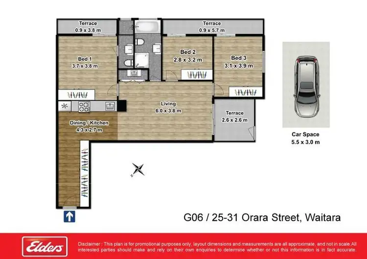 Floorplan of Homely apartment listing, G06/25 Orara Street, Waitara NSW 2077