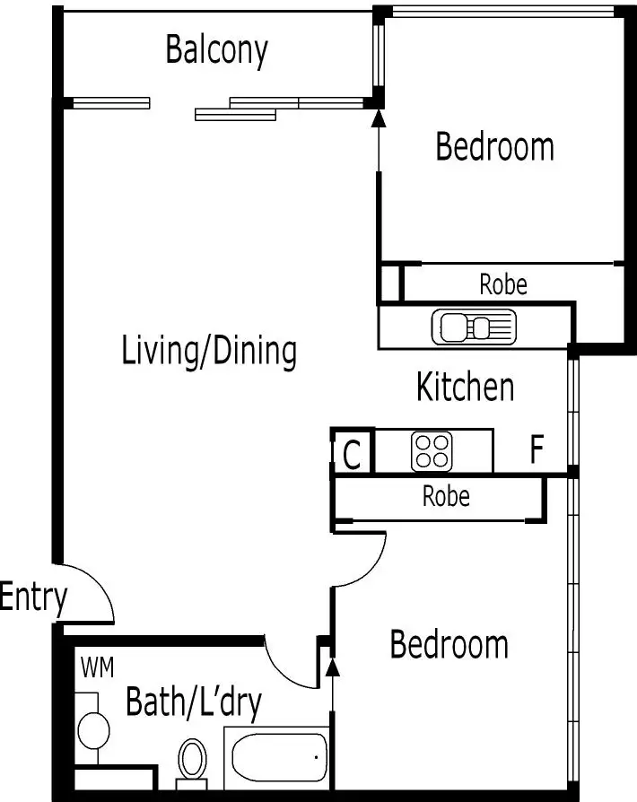 Floorplan of Homely apartment listing, 1909/668 Bourke Street, Melbourne VIC 3000
