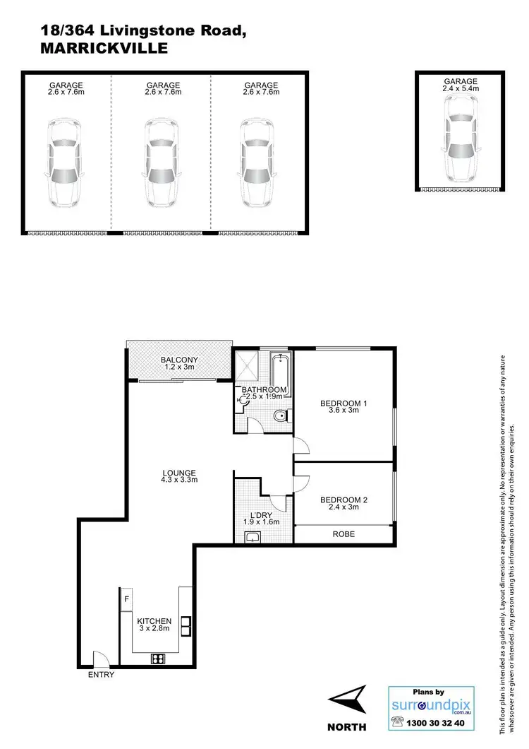 Floorplan of Homely apartment listing, 18/364 Livingstone Road, Marrickville NSW 2204