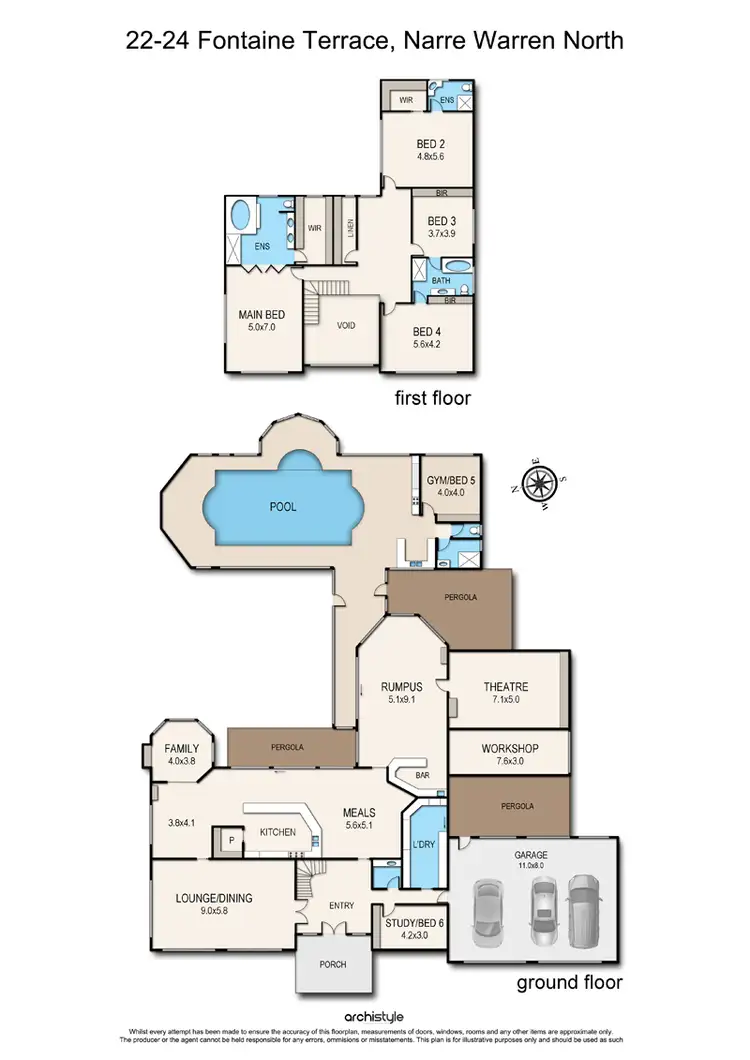 Floorplan of Homely house listing, 22 -24 Fontaine Terrace, Narre Warren North VIC 3804
