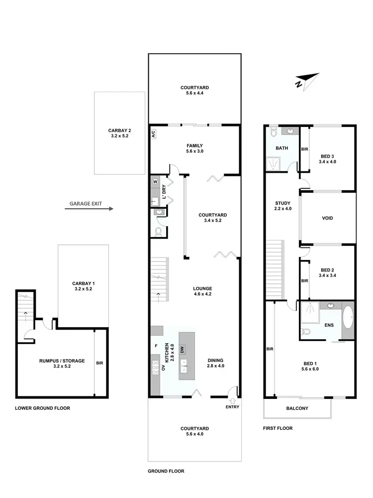 Floorplan of Homely townhouse listing, 3/85 Reserve Street, Wembley WA 6014
