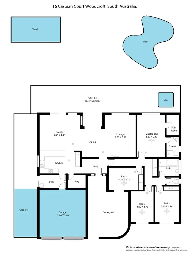 Floorplan of Homely house listing, 16 Caspian Court, Woodcroft SA 5162