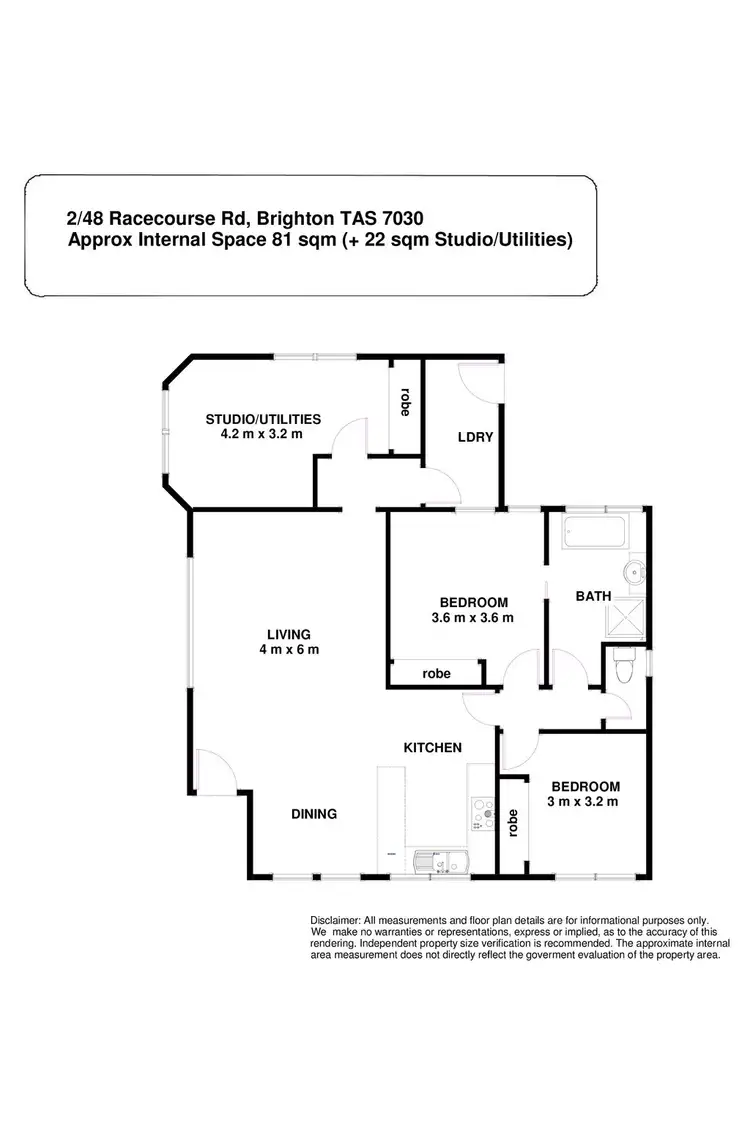 Floorplan of Homely unit listing, 2/48 Racecourse Road, Brighton TAS 7030