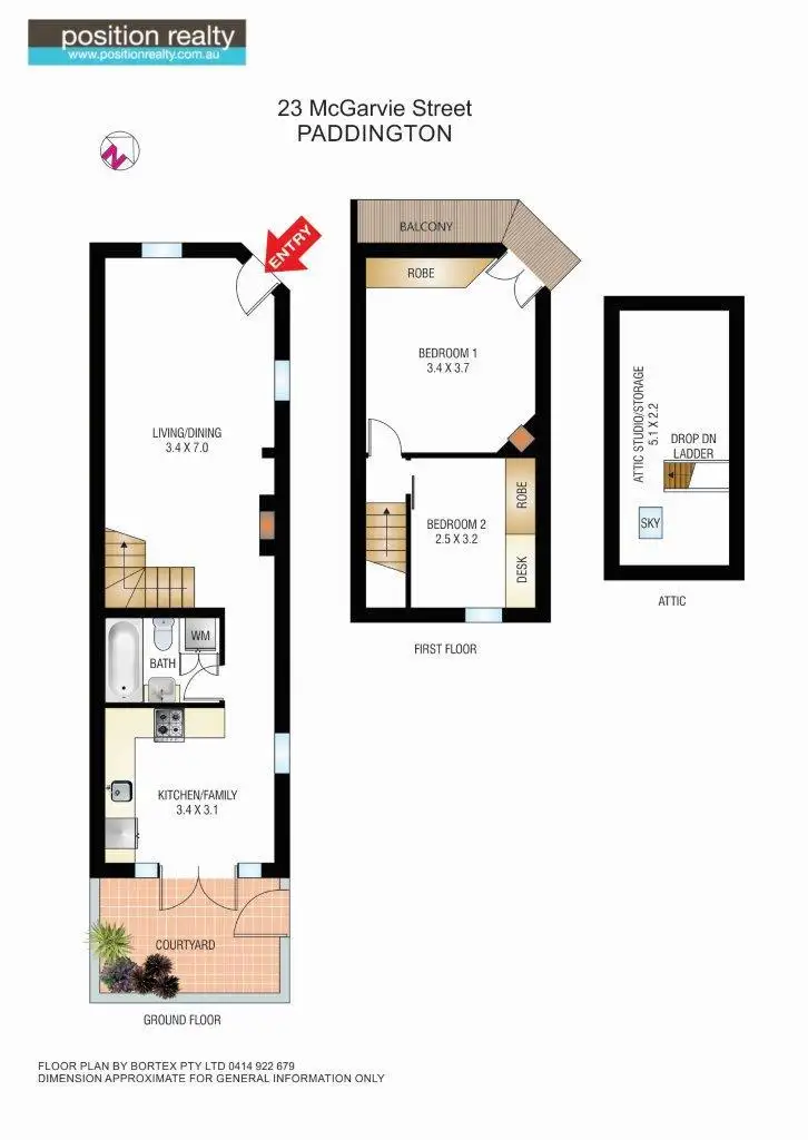 Floorplan of Homely terrace listing, 23 McGarvie Street, Paddington NSW 2021