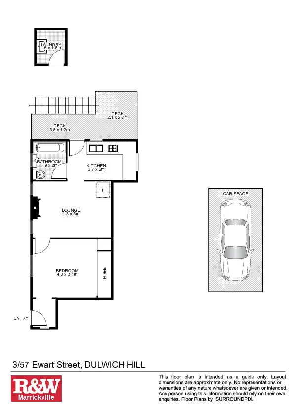 Floorplan of Homely unit listing, 3/57 Ewart Street, Dulwich Hill NSW 2203