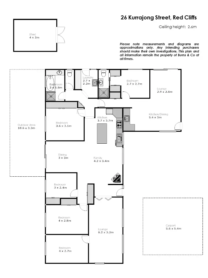 Floorplan of Homely house listing, 26 Kurrajong Street, Red Cliffs VIC 3496