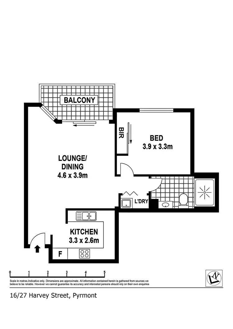 Floorplan of Homely apartment listing, 16/27 Harvey Street, Pyrmont NSW 2009