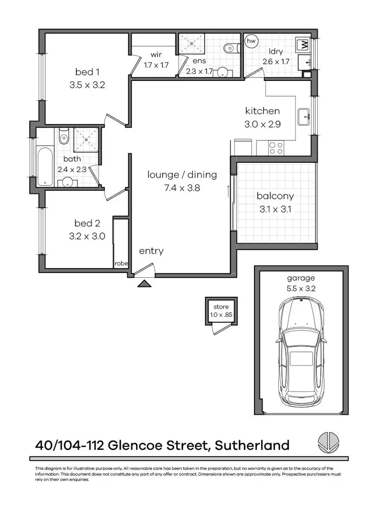 Floorplan of Homely unit listing, 40/104-112 Glencoe Street, Sutherland NSW 2232