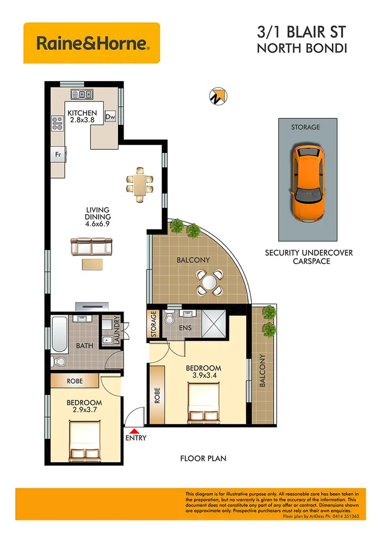 Floorplan of Homely apartment listing, 3/1 Blair Street, Bondi Beach NSW 2026