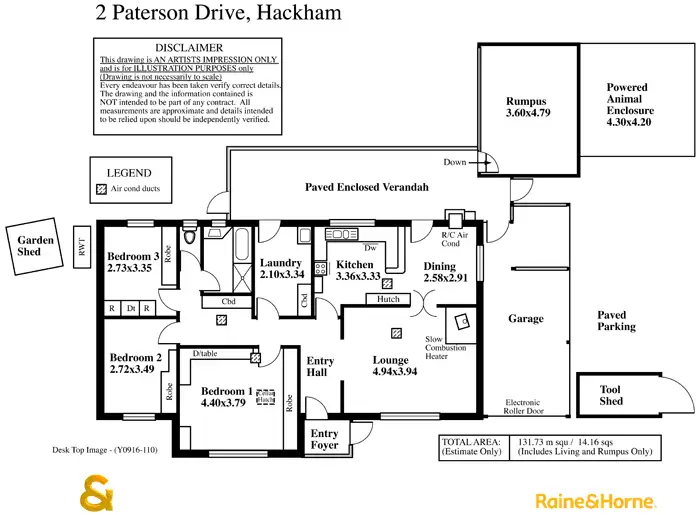 Floorplan of Homely house listing, 2 Paterson Drive, Hackham SA 5163