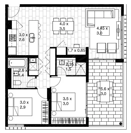 Floorplan of Homely apartment listing, 6606/7 Anchorage Court, Darwin NT 800