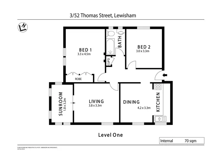 Floorplan of Homely apartment listing, 3/52 Thomas Street, Lewisham NSW 2049