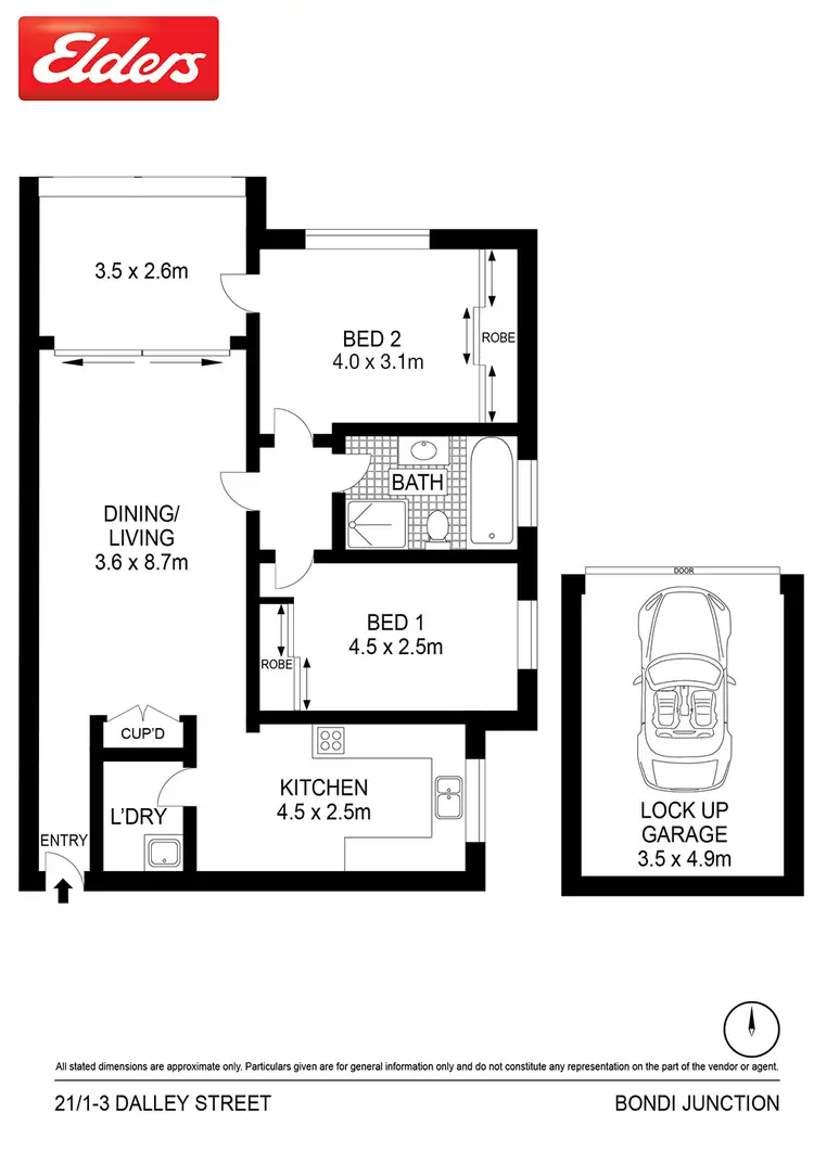 Floorplan of Homely apartment listing, 21/1-3 Dalley Street, Bondi Junction NSW 2022