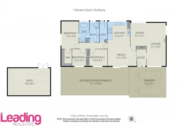 Floorplan of Homely house listing, 1 Gorton Court, Sunbury VIC 3429