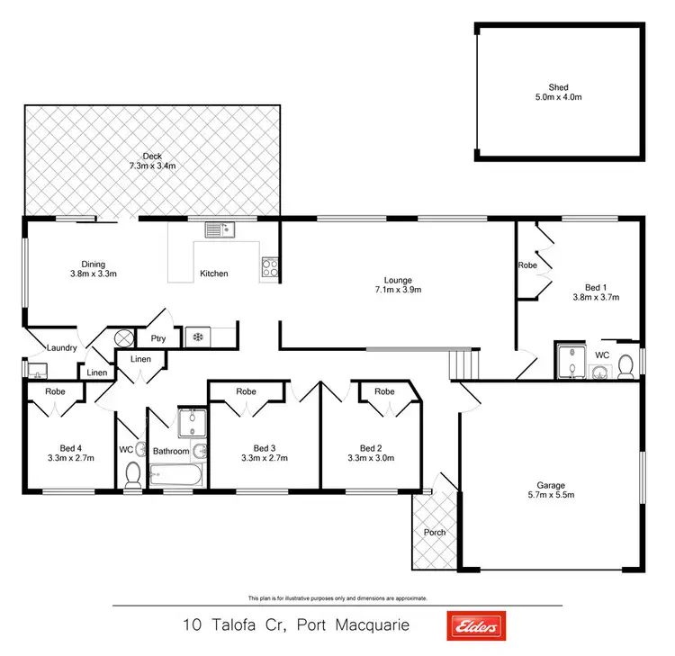 Floorplan of Homely house listing, 10 Talofa Crescent, Port Macquarie NSW 2444