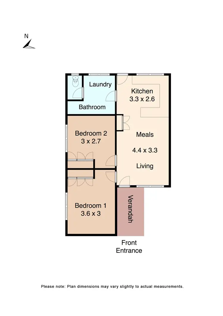 Floorplan of Homely unit listing, 1/1005 Grevillea Road, Wendouree VIC 3355