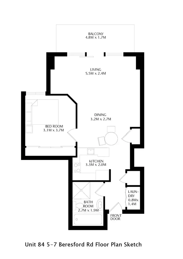 Floorplan of Homely apartment listing, 84/5-7 BERESFORD ROAD, Strathfield NSW 2135