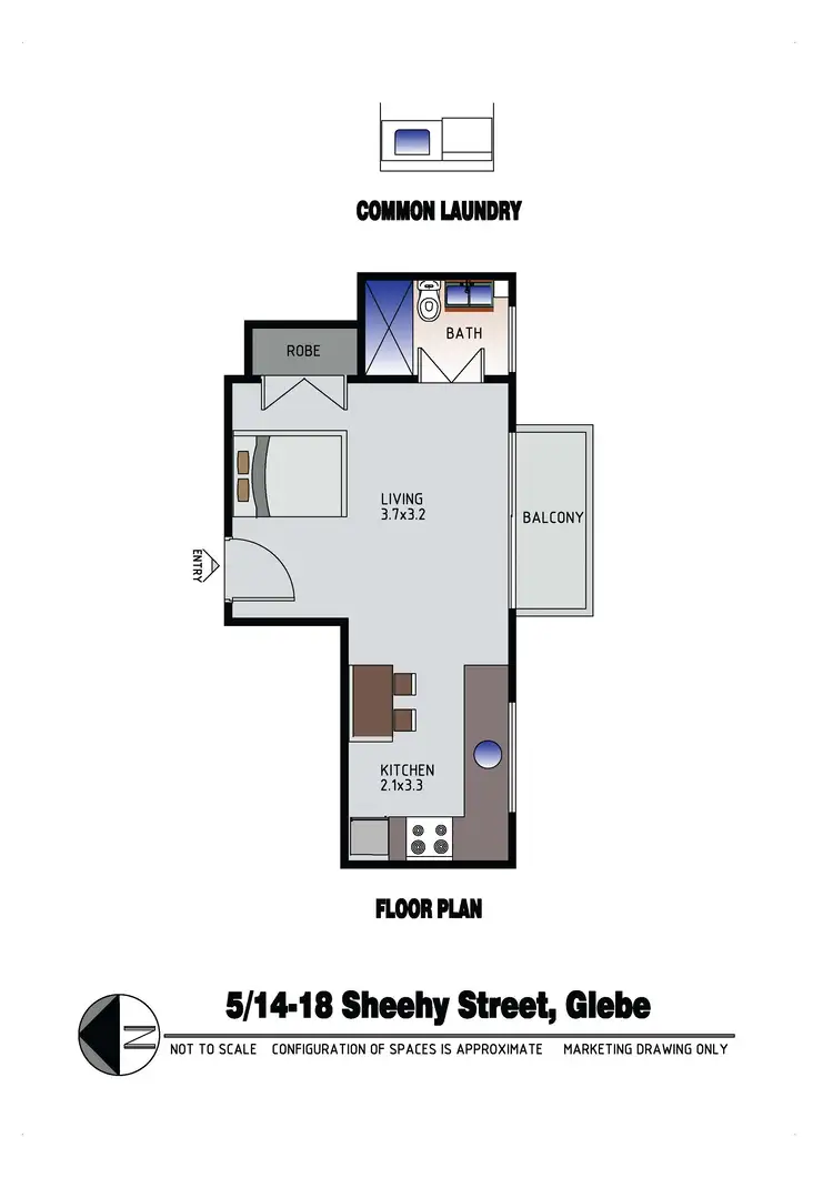 Floorplan of Homely studio listing, 5/14-18 Sheehy Street, Glebe NSW 2037