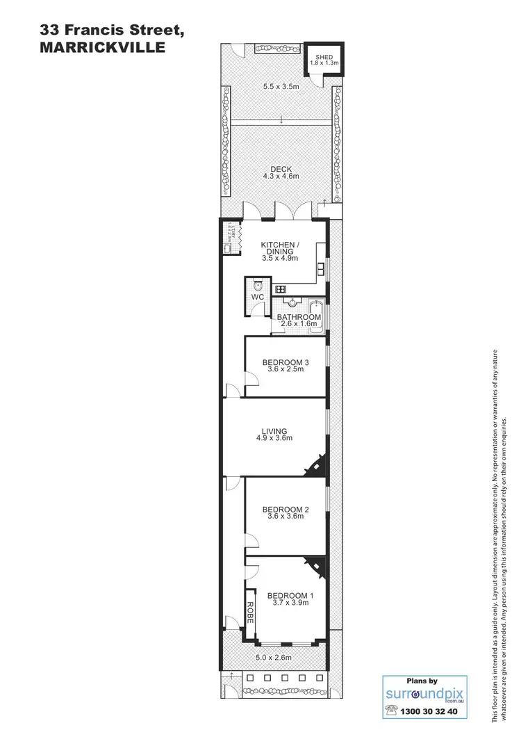 Floorplan of Homely house listing, 33 Francis Street, Marrickville NSW 2204
