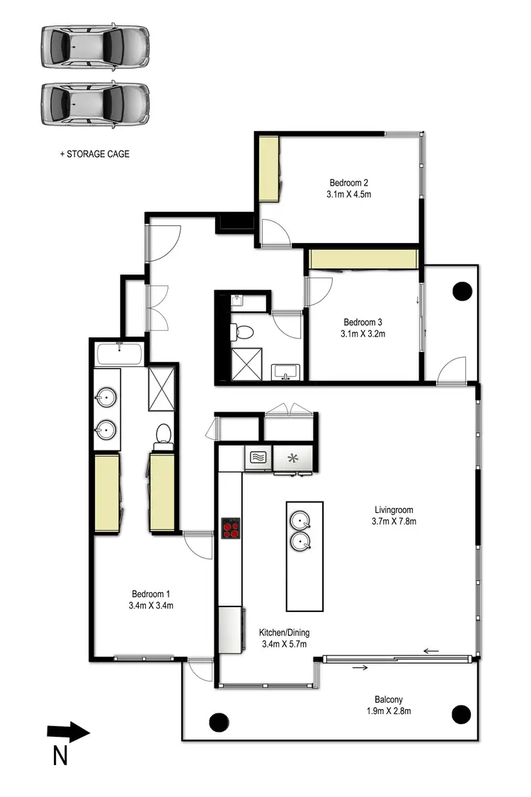Floorplan of Homely apartment listing, 406/32 Refinery Drive, Pyrmont NSW 2009