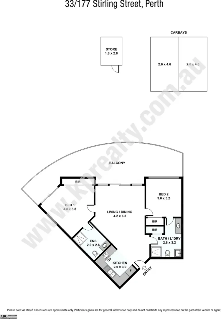 Floorplan of Homely apartment listing, 33/177 Stirling Street, Perth WA 6000
