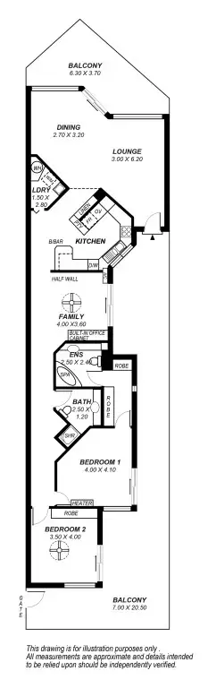 Floorplan of Homely apartment listing, 12/399 Halifax Street, Adelaide SA 5000