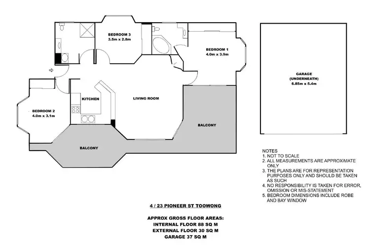 Floorplan of Homely apartment listing, 4/23 Pioneer Street, Toowong QLD 4066