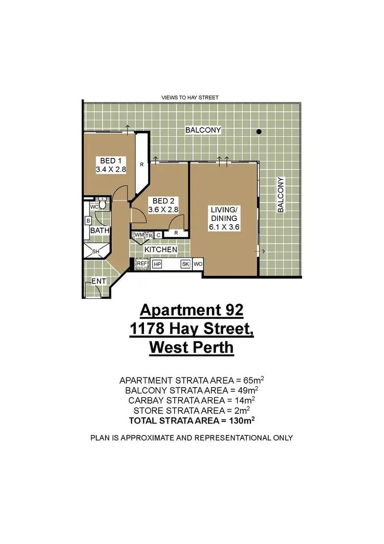 Floorplan of Homely apartment listing, 92/1178 Hay Street, West Perth WA 6005