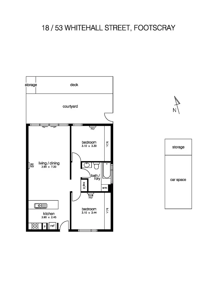 Floorplan of Homely apartment listing, 18/53 Whitehall Street, Footscray VIC 3011