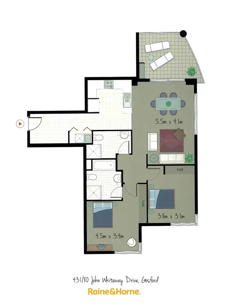 Floorplan of Homely unit listing, 431/80 John Whiteway Drive, Gosford NSW 2250