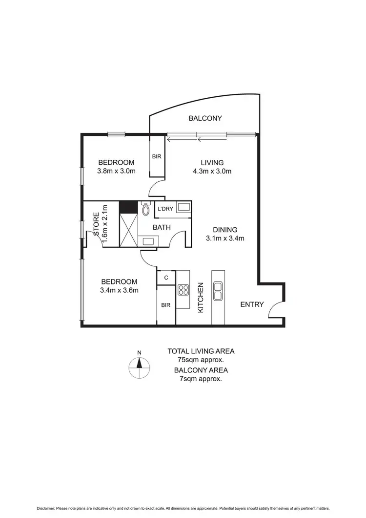 Floorplan of Homely apartment listing, 603/28 Bank Street, South Melbourne VIC 3205