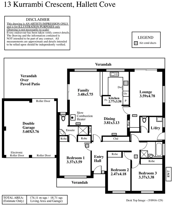 Floorplan of Homely house listing, 13 KURRAMBI CRESCENT, Hallett Cove SA 5158