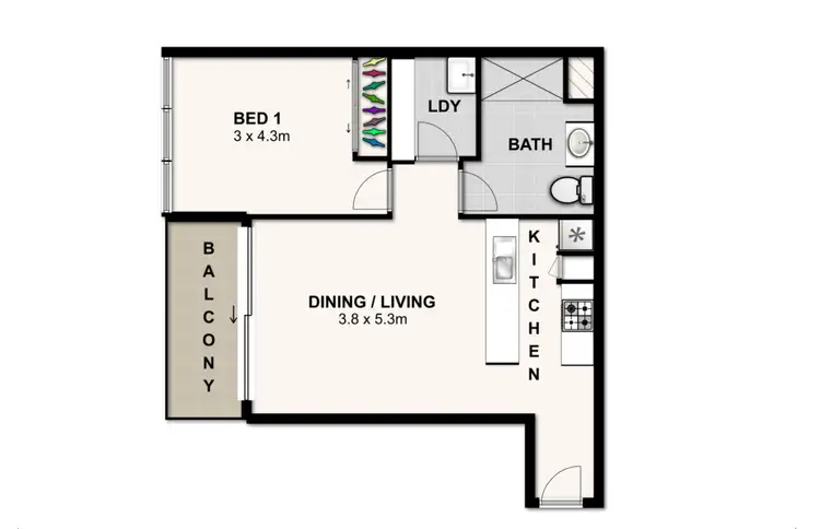 Floorplan of Homely apartment listing, 3005/128 Charlotte Street, Brisbane City QLD 4000