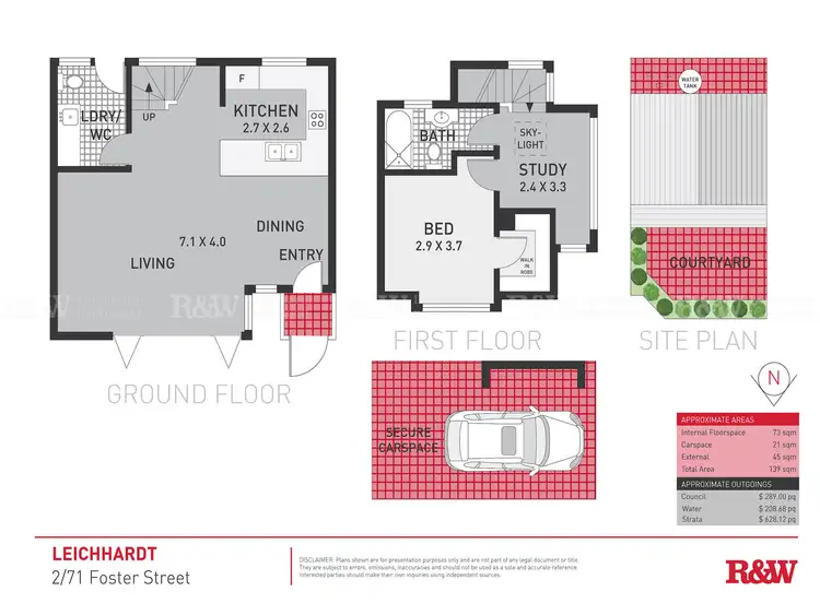 Floorplan of Homely townhouse listing, 2/71 Foster Street, Leichhardt NSW 2040