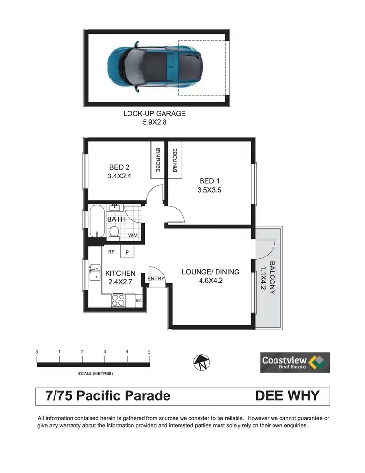 Floorplan of Homely apartment listing, 7/75 Pacific Parade, Dee Why NSW 2099
