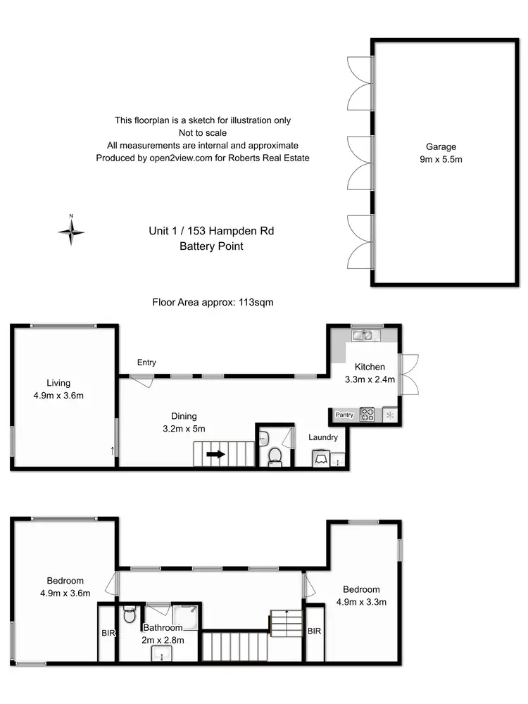 Floorplan of Homely unit listing, Units 1 & 2 153 Hampden Road, Hobart TAS 7000