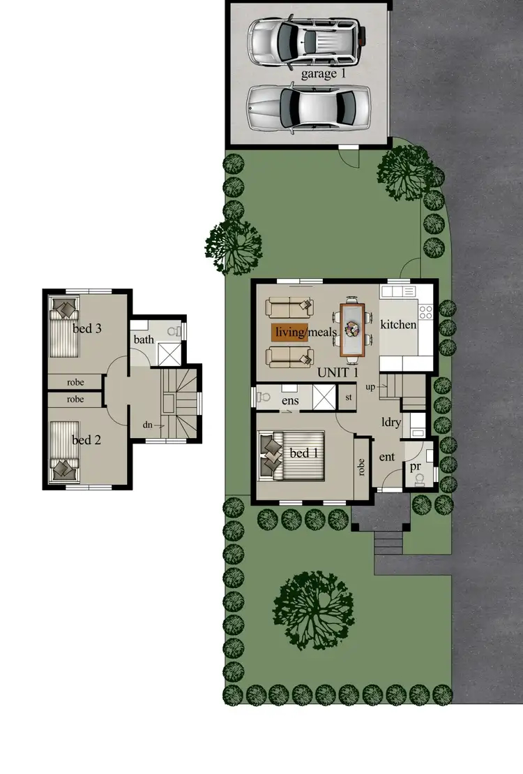 Floorplan of Homely townhouse listing, 1/13 State Street, Oakleigh East VIC 3166
